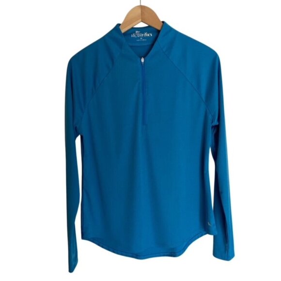 18Birdies Jemma 1/4 Zip Pullover in Ibiza Blue Medium - Picture 1 of 5